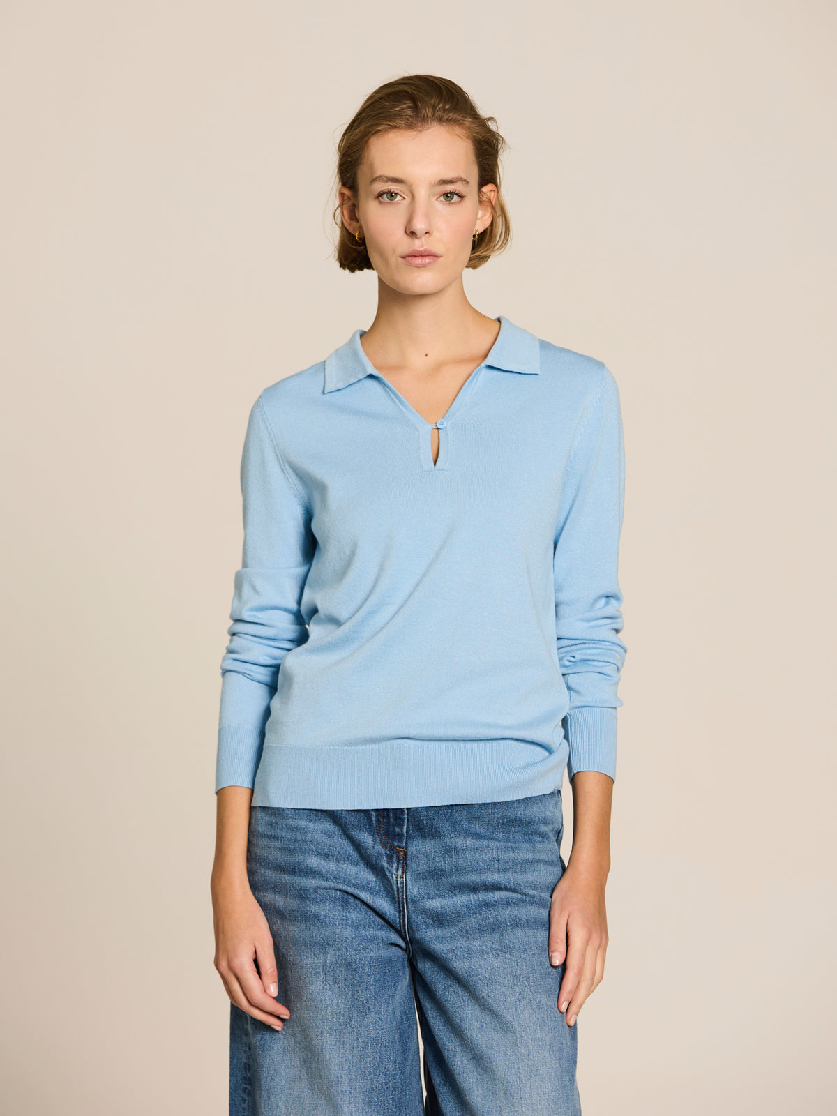 Jersey polo de viscosa