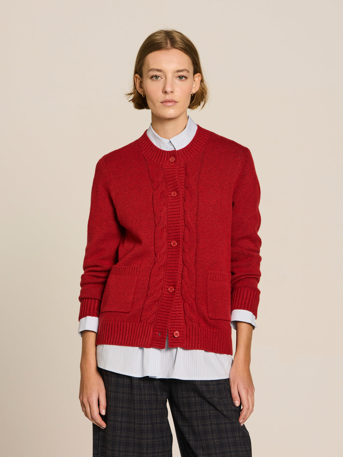 Chaqueta de punto con trenzas