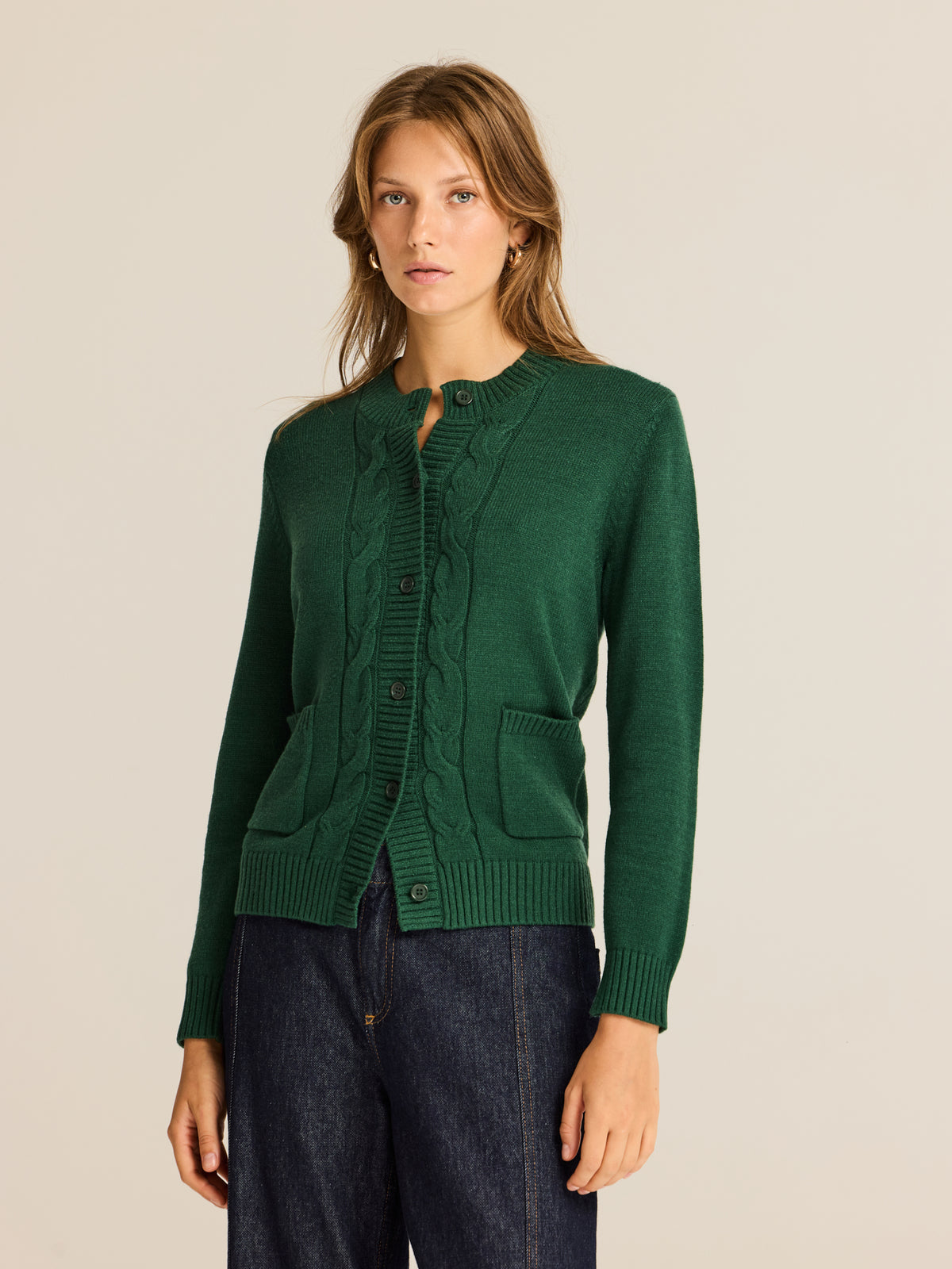 Chaqueta de punto con trenzas