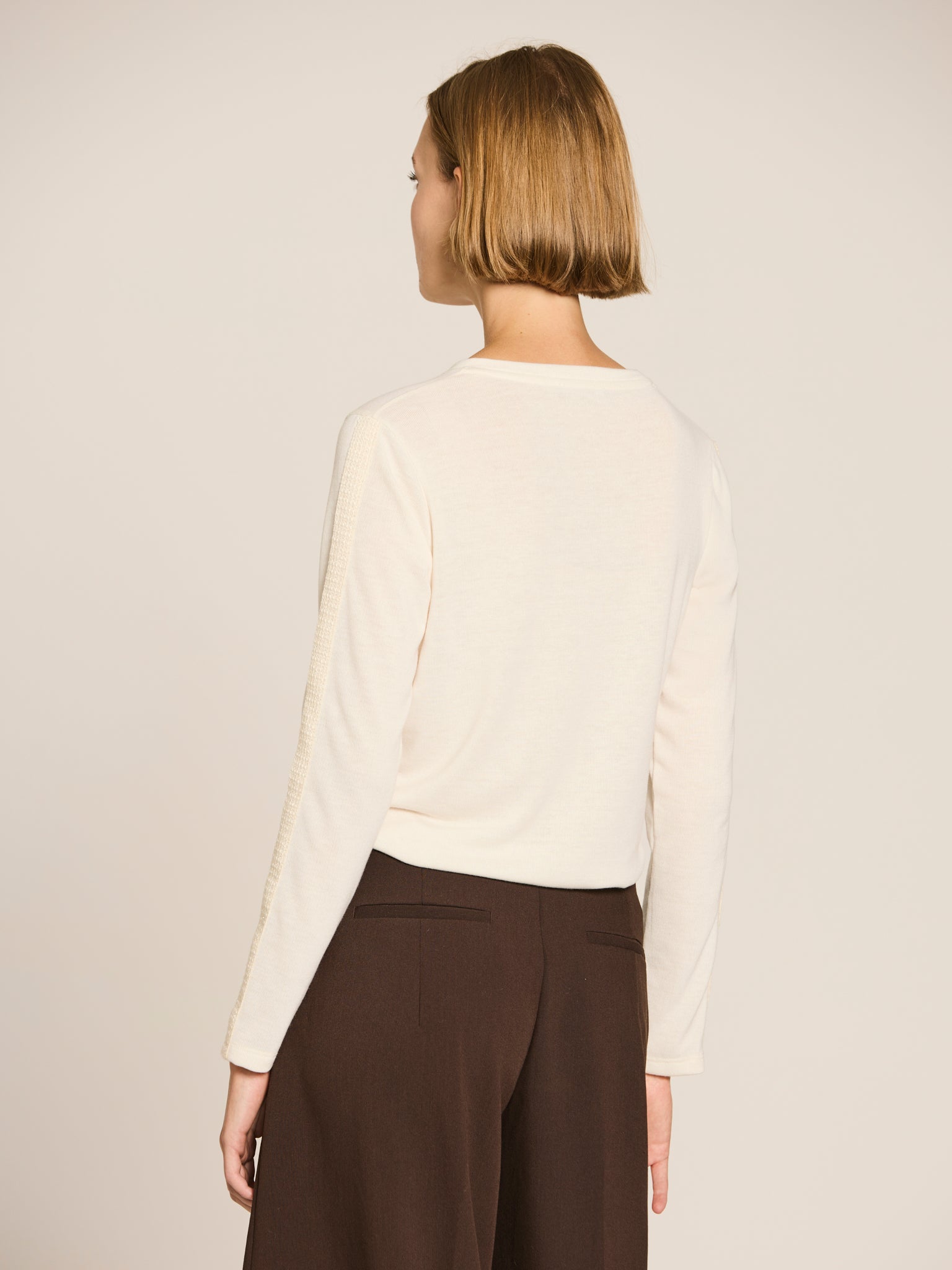 Camiseta de punto con detalle de tweed