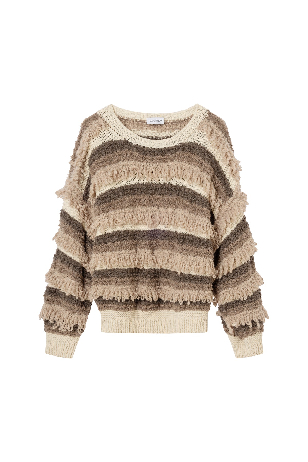 Textured striped knit sweater