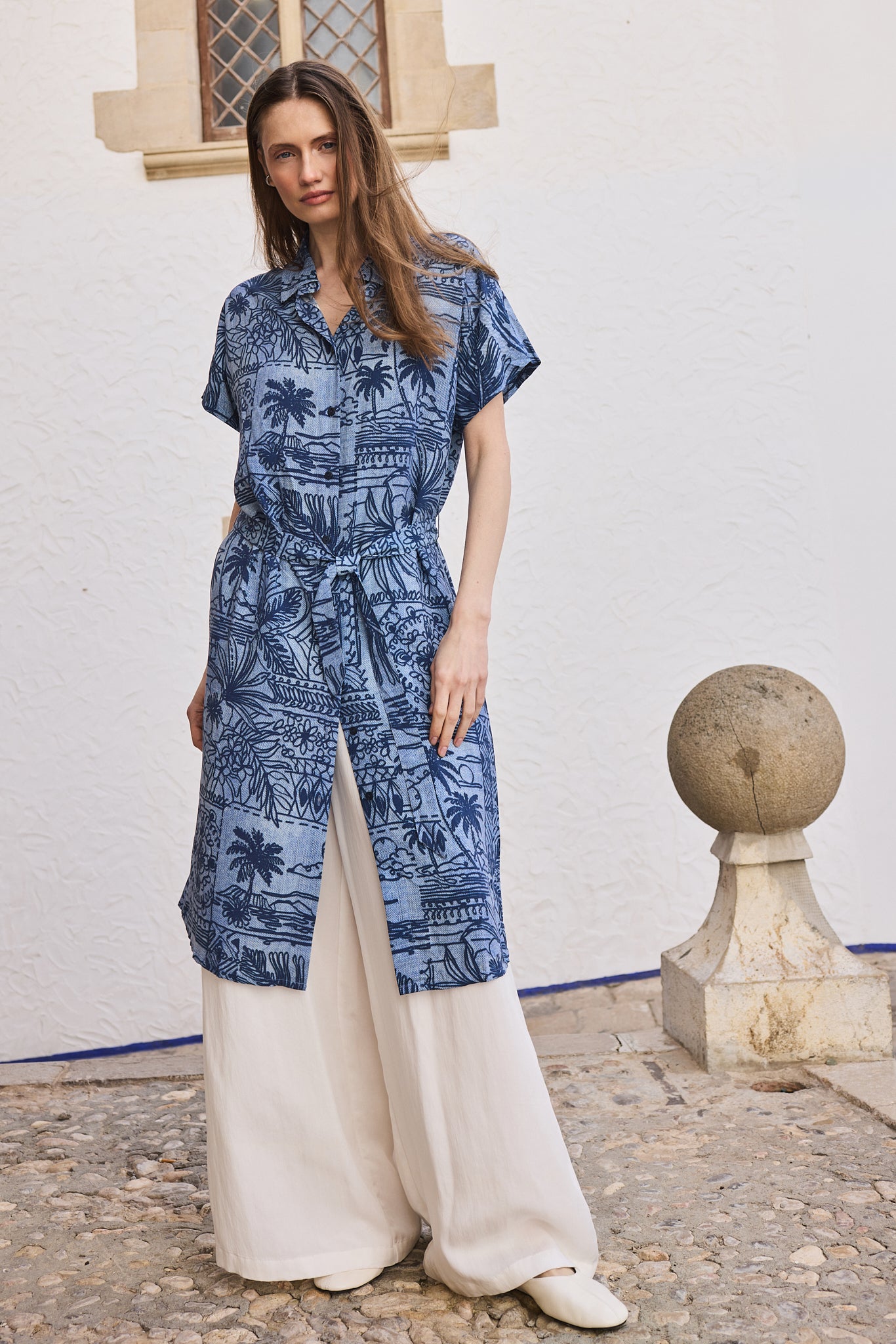 Vestido camisero estampado