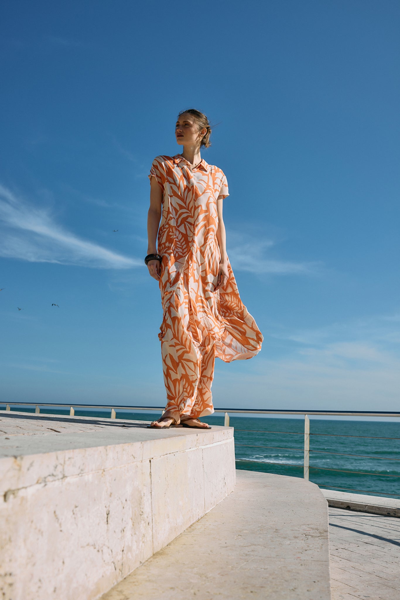 Vestido camisero bicolor