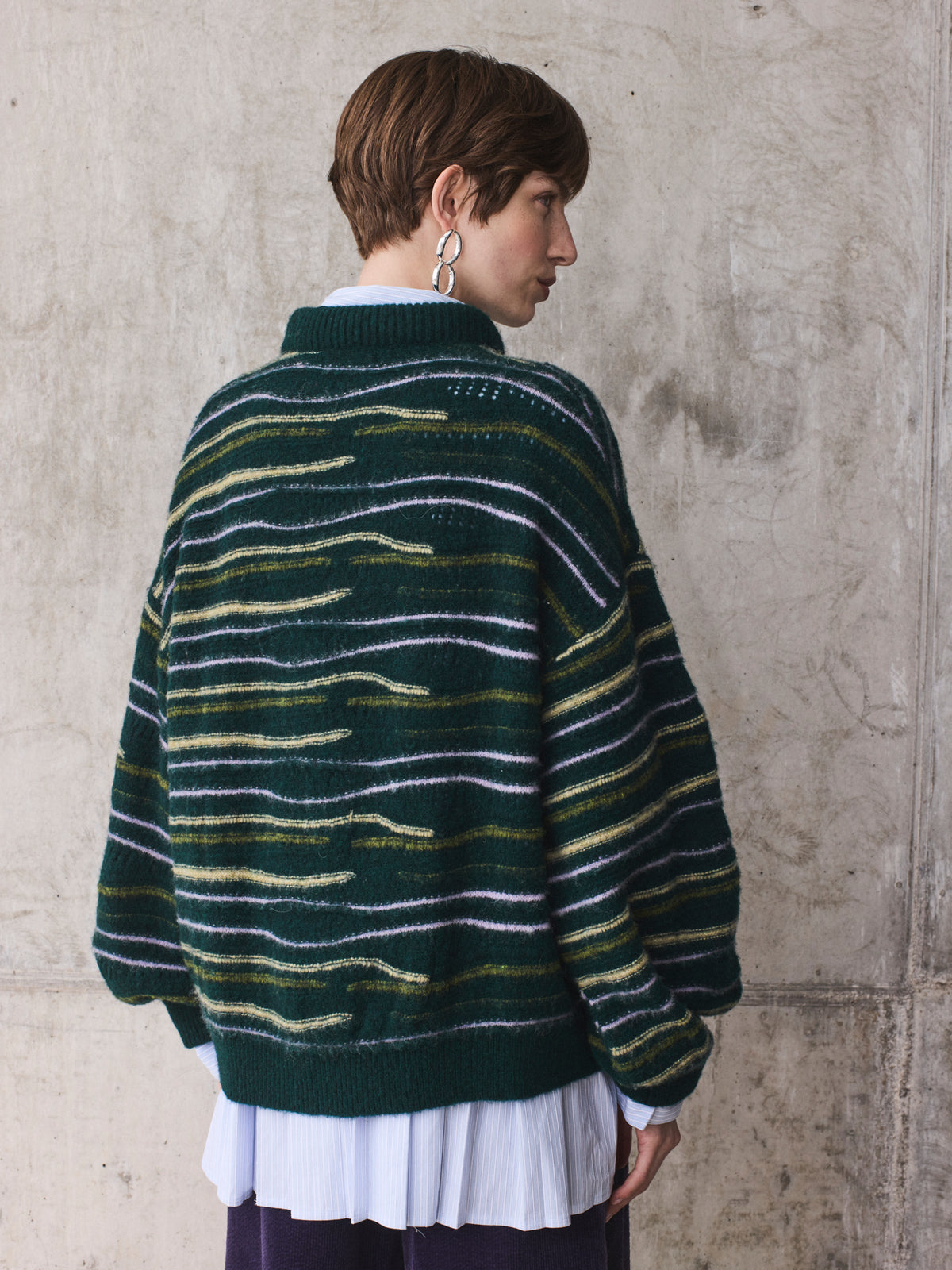 Multicolor striped knit sweater