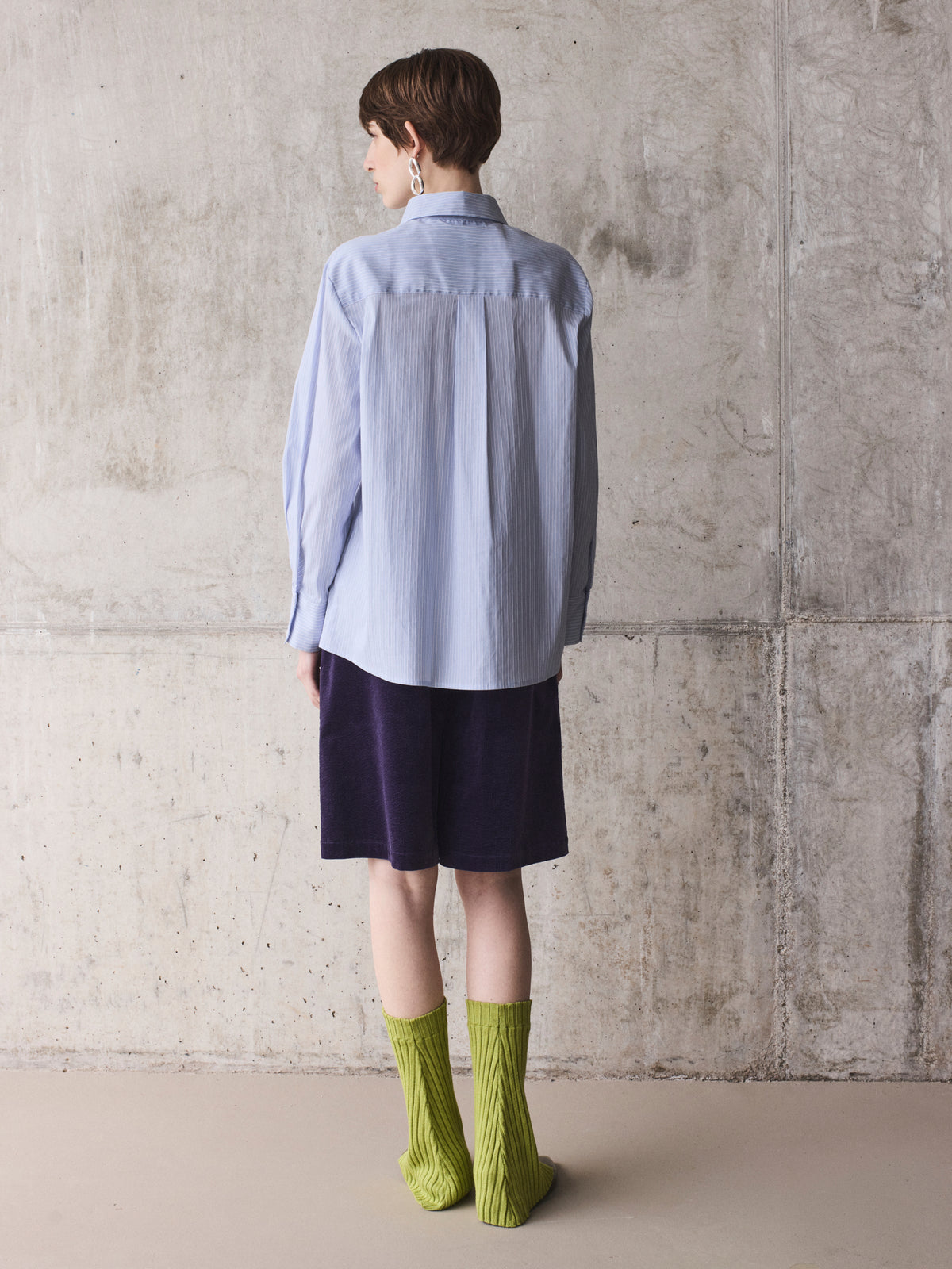 Cotton shirt with pleats